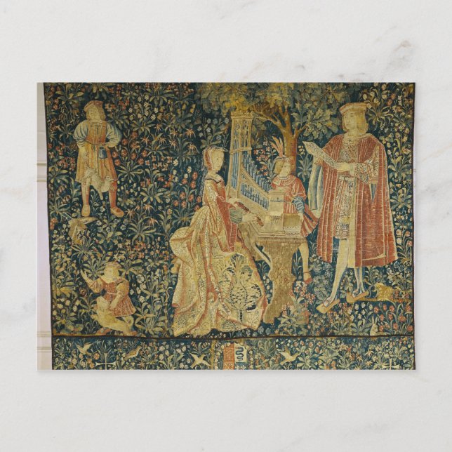 Dam som spelar portorgan från vykort (Framsida)