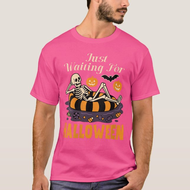Dam Sommarween Skelett Retro Sommar Halloween  T Shirt (Framsida)