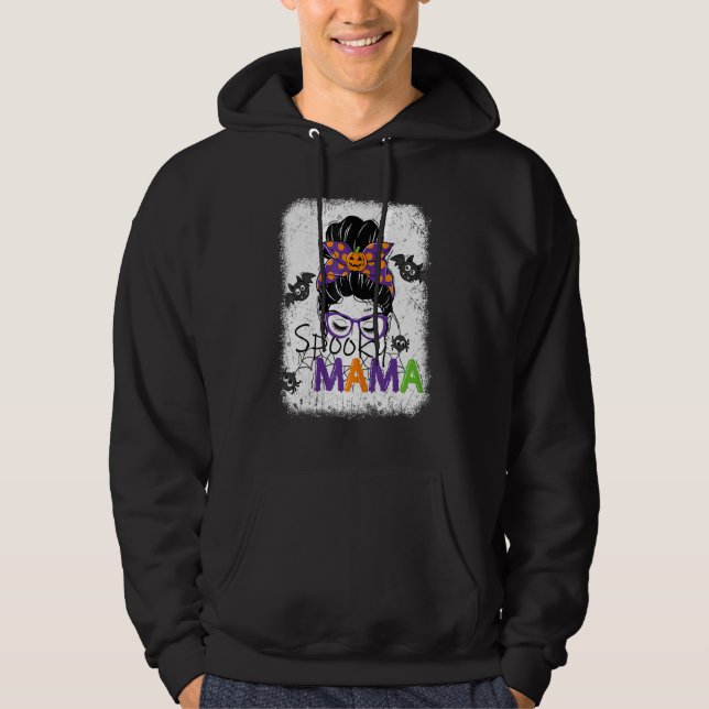 Dam Spooky Mama Pumpkin Bow Hoodie (Framsida)