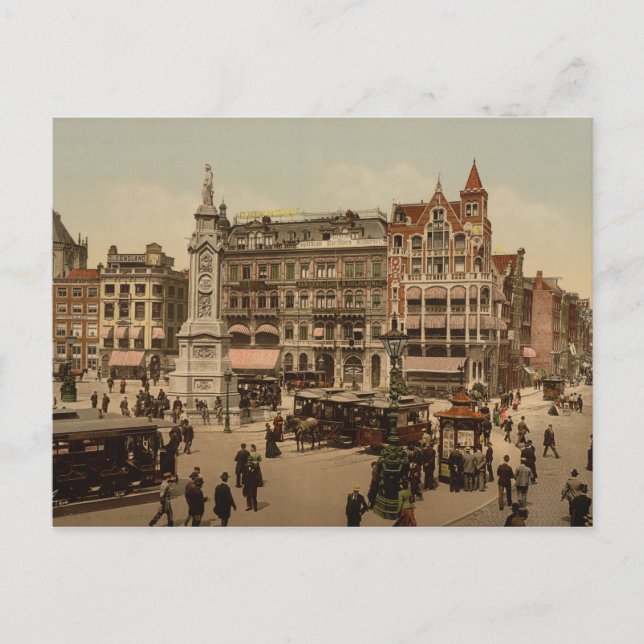 Dam Square, Amsterdam, Nederländerna Vykort (Framsida)