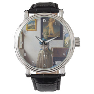 Dam Ställande vid ett jungfral, Johannes Vermeer Armbandsur