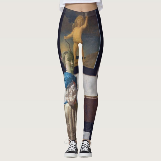 Dam Ställande vid ett jungfral, Johannes Vermeer Leggings (Framsida)