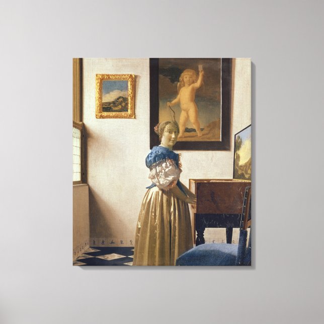 Dam, ställning vid ungdom, 1672-73 canvastryck (Framsida)