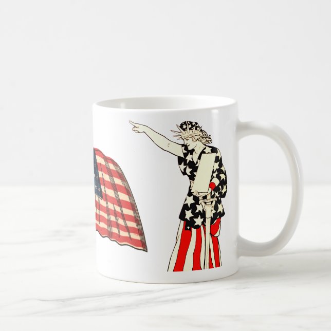 Dam staue Liberty Americana Patriotic ARt Kaffemugg (Höger)