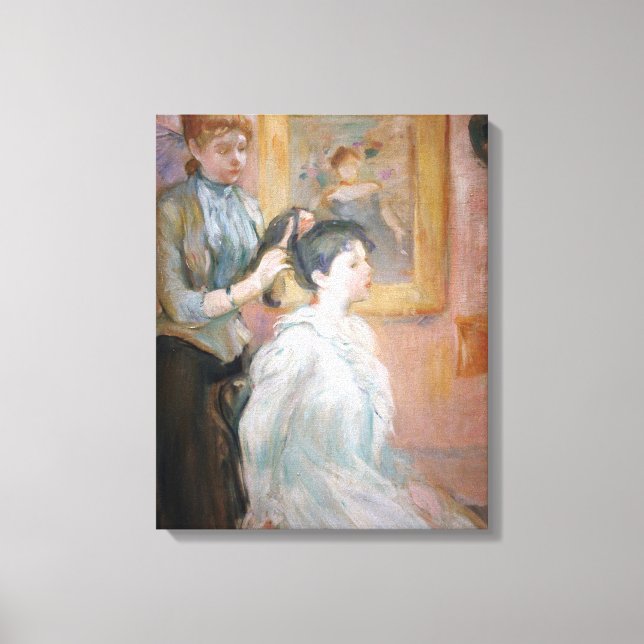Dam Styling Dotter's Hair (av Berthe Morisot) Canvastryck (Framsida)