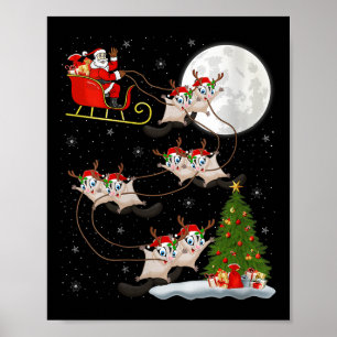 Dam Sugar Glider Tomte Sleigh Flygande Rolig Magi Poster