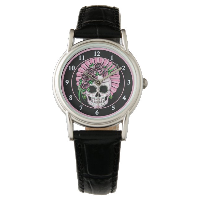 Dam Sugar Skull Armbandsur (Framsida)