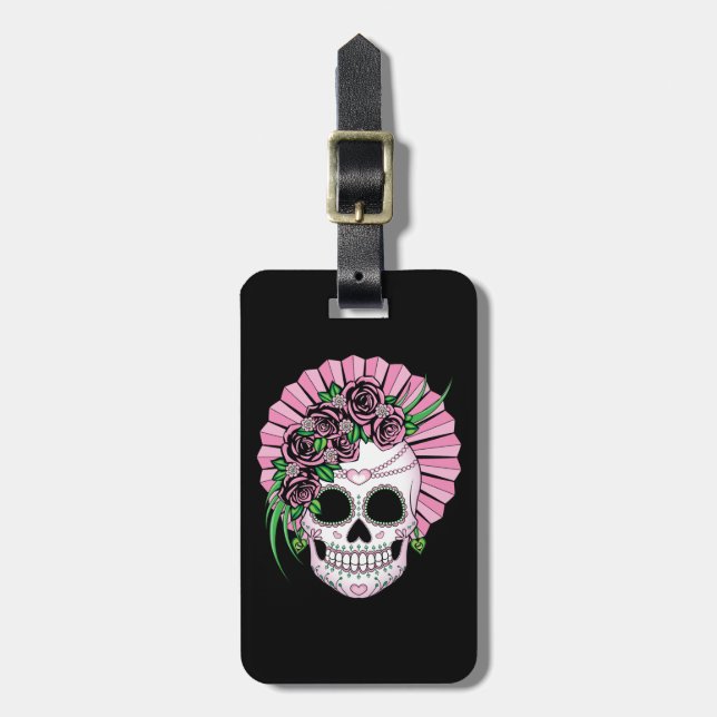 Dam Sugar Skull Bagagebricka (Vertikal Framsida)