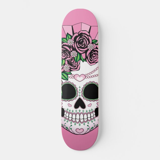 Dam Sugar Skull Mini Skateboard Bräda 18,5 Cm (Framsida)