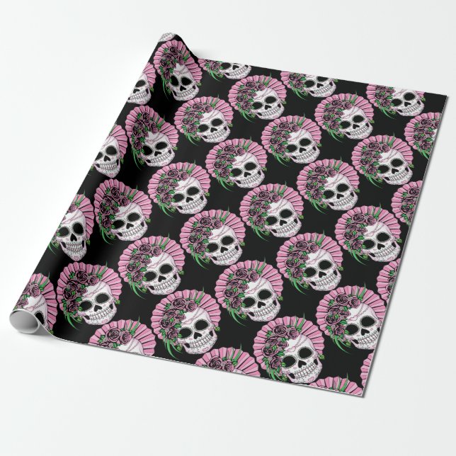 Dam Sugar Skull Presentpapper (Utrullad)