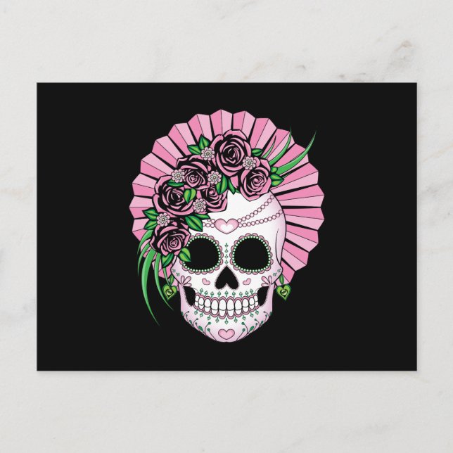 Dam Sugar Skull Vykort (Framsida)
