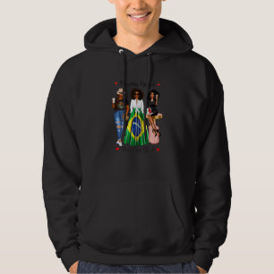 Dam Svart Mexikansk Dam Halv Mexikansk Brasiliansk Hoodie