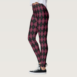 Dam Svarta Argyle Leggings