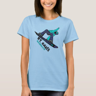 Dam T. Baker Washington teal snowboard Tee Shirt