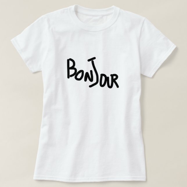 Dam-T-Shirt Bonjour T Shirt (Design framsida)