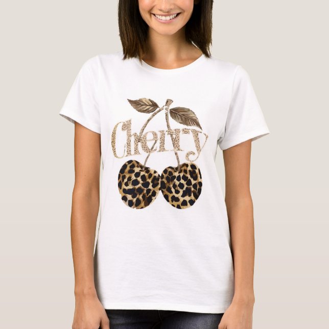 dam-T-shirt Körsbär T Shirt (Framsida)
