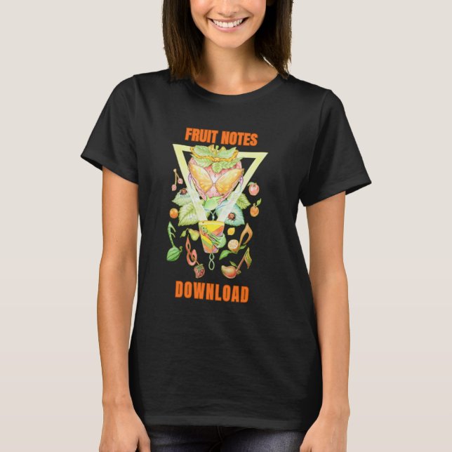 Dam- T-shirt med fruktmotiv  (Framsida)