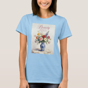 Dam-T-Shirt Skönhet Blommor Vas Inre Gudomlighet T Shirt