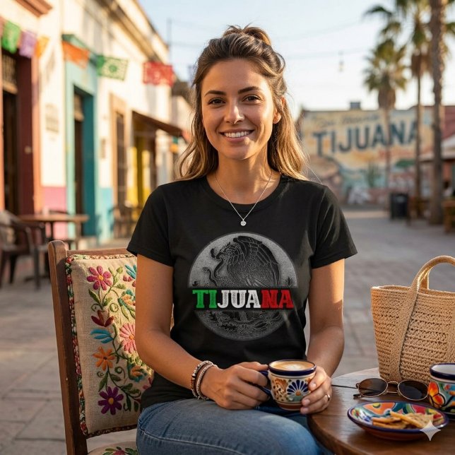 Dam T-shirt Tijuana Mexiko (Womens Tijuana Mexico Tshirt)