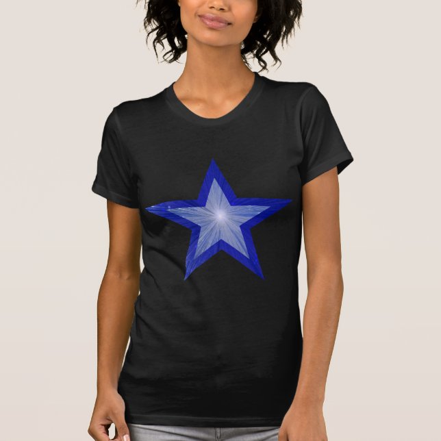 dam t - skjortsvart, mörk blått stjärna tee shirt (Framsida)