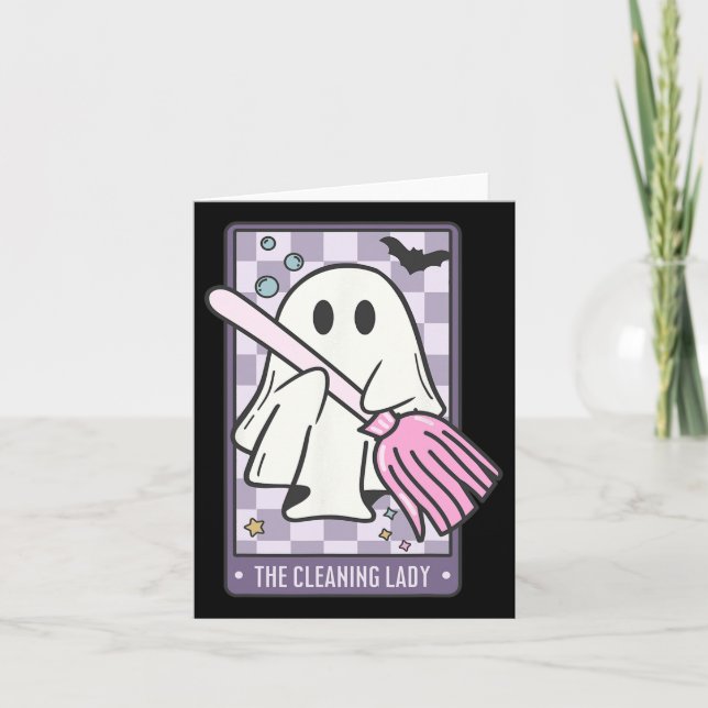 Dam Tarot Card Halloween Housekeeper Städning Kort (Framsida)