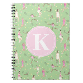 Dam Tennis Players Personlig Notebook Anteckningsbok