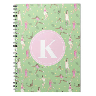 Dam Tennis Players Personlig Notebook Anteckningsbok