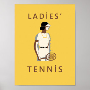 Dam Tennis retro stil Poster