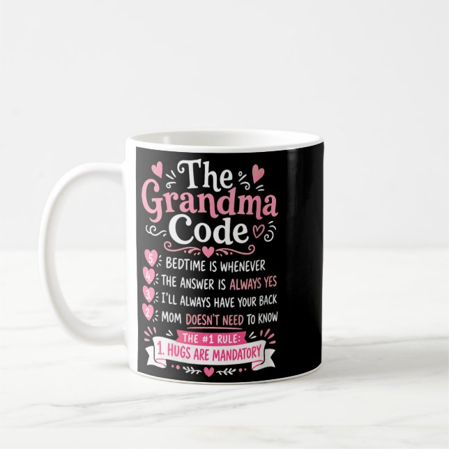 Dam The Grandma Code Roliga Mormor Regler Kaffemugg (Vänster)