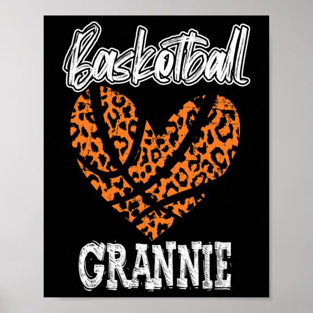 Dam Top Granny Skelett Hjärtan Gepard Distressed Poster (Framsidan)
