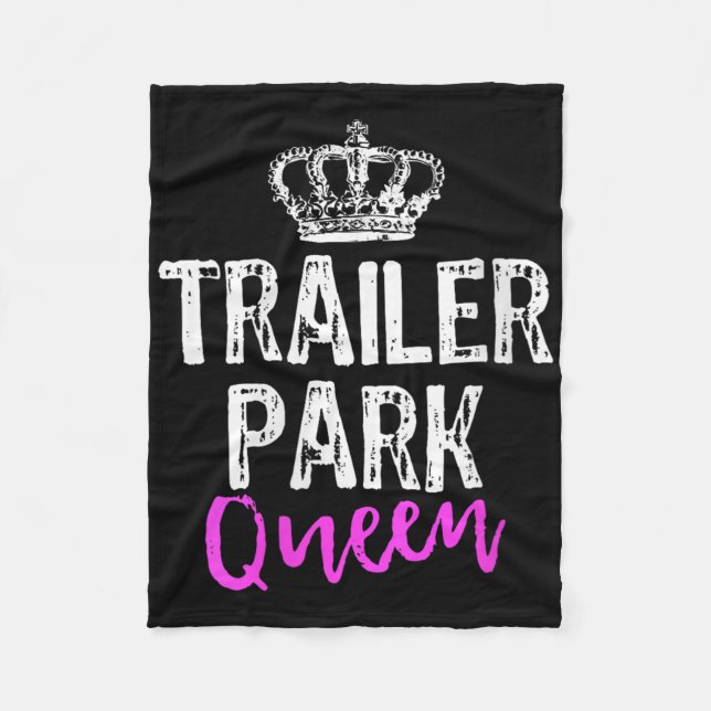 Dam Trailer Park Drottning Rolig Redneck Camping T Fleecefilt (Framsidan)