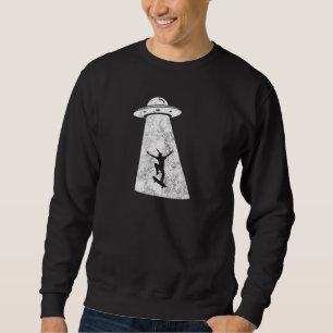 Dam UFO-bortförande utomjording Skateboardåkning S Lång Ärmad Tröja