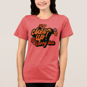 DAM- UPP MINDRE OROSKLIG GRAFISK T-SHIRT