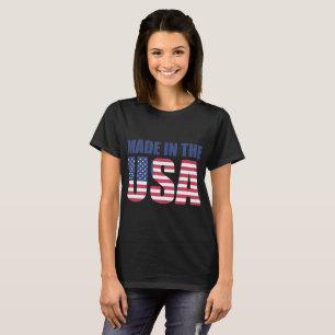 Dam-USA Flagg Typografi T-shirt -Stilren Patriotis