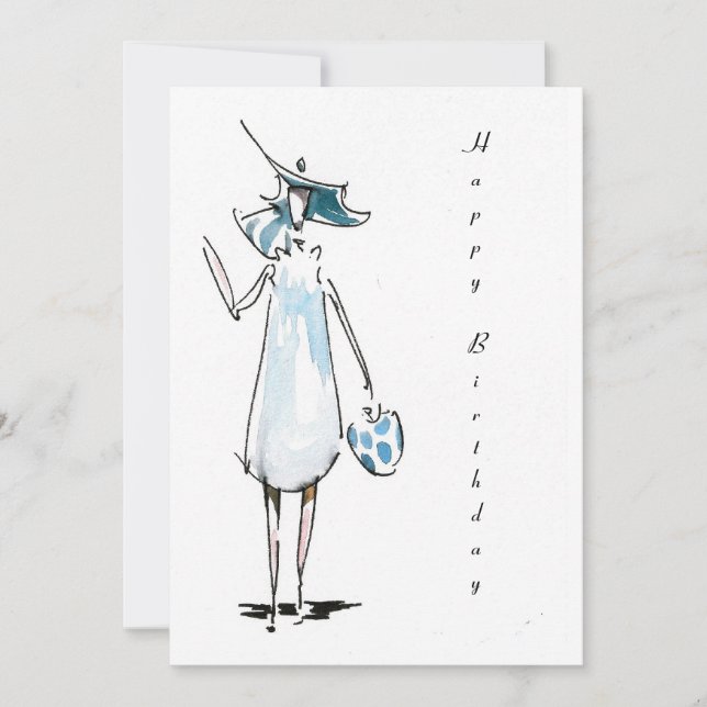 Dam ut till Lunch Grattis på födelsedagen Card Kort (Framsida)