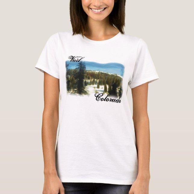 Dam Vail-vattenfärgsskjorta Tee (Framsida)