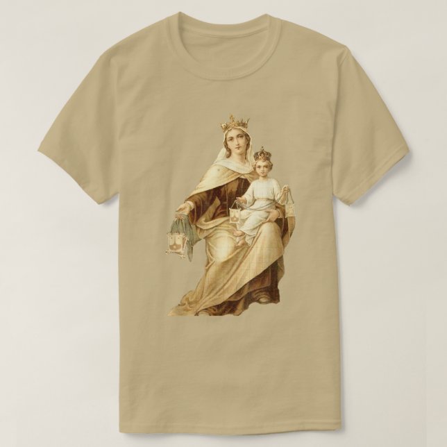 Dam vid berget Carmel Scapular St Teresa i Avi T Shirt (Design framsida)