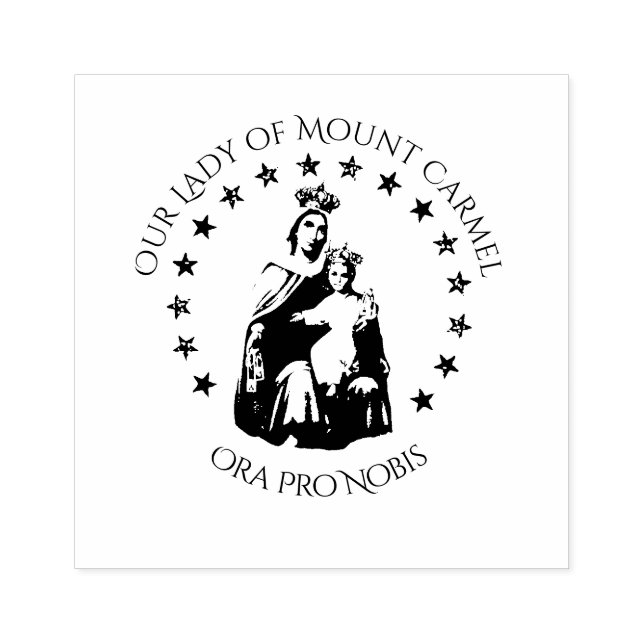 Dam vid berget Carmel w Scapular Stämpel (Tryck)
