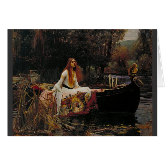 Dam vid färgen Shallot Pre-Raphaelite Painting Hälsningskort (Framsidan Horizontal)