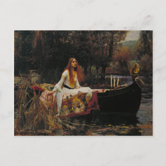 Dam vid färgen Shallot Pre-Raphaelite Painting Vykort