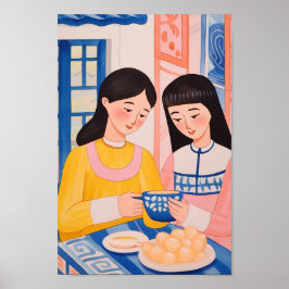 Dam vid Kaféet Poster