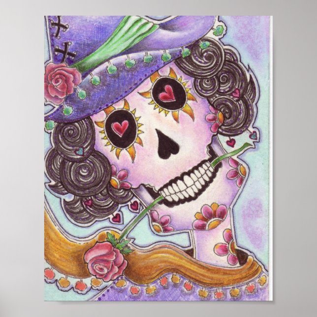 Dam vid Ro Day of the dead Art Poster (Framsidan)