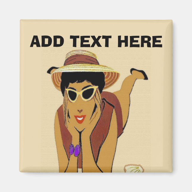 Dam vid stranden magnet (Framsidan)