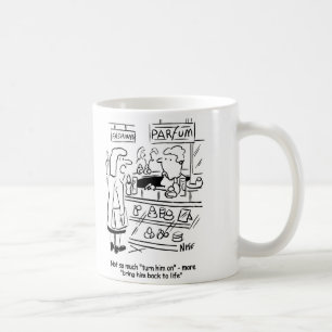 Dam vill ha ett parfym för att få hennes man tillb kaffemugg