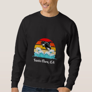 Dam Vintage Santa Clara CA slitna Orca Kill Lång Ärmad Tröja