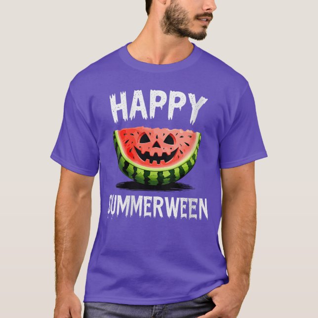 Dam Watermelon O Lykta Sommar Halloween Glad T Shirt (Framsida)