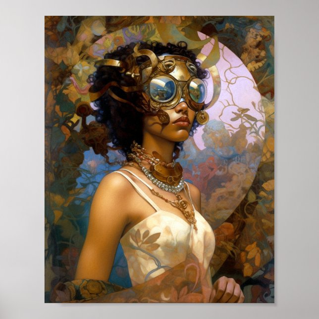 Dam Wearing Goggles Black Fantasy Sci-Fi Poster (Framsidan)