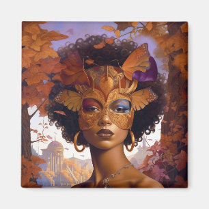 Dam Wearing Mask Black Fantasy Art Magnet