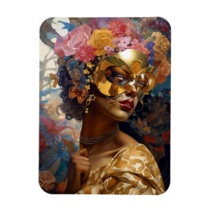 Dam Wearing Mask Black Fantasy Art Magnet
