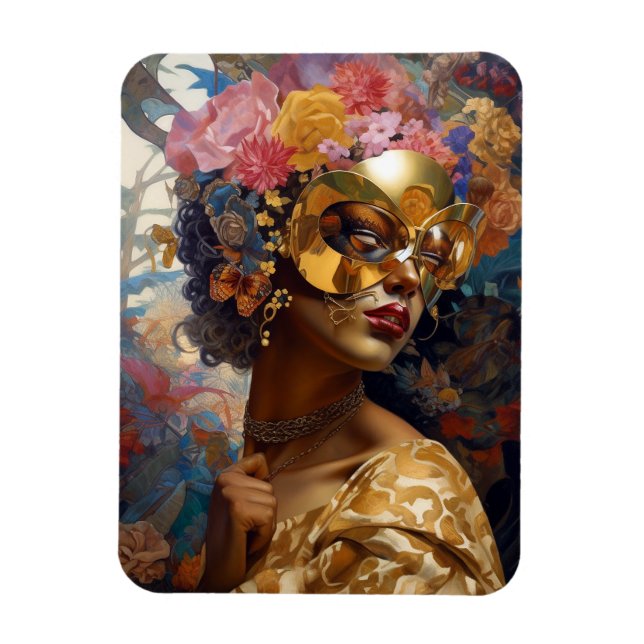 Dam Wearing Mask Black Fantasy Art Magnet (Vertikal)